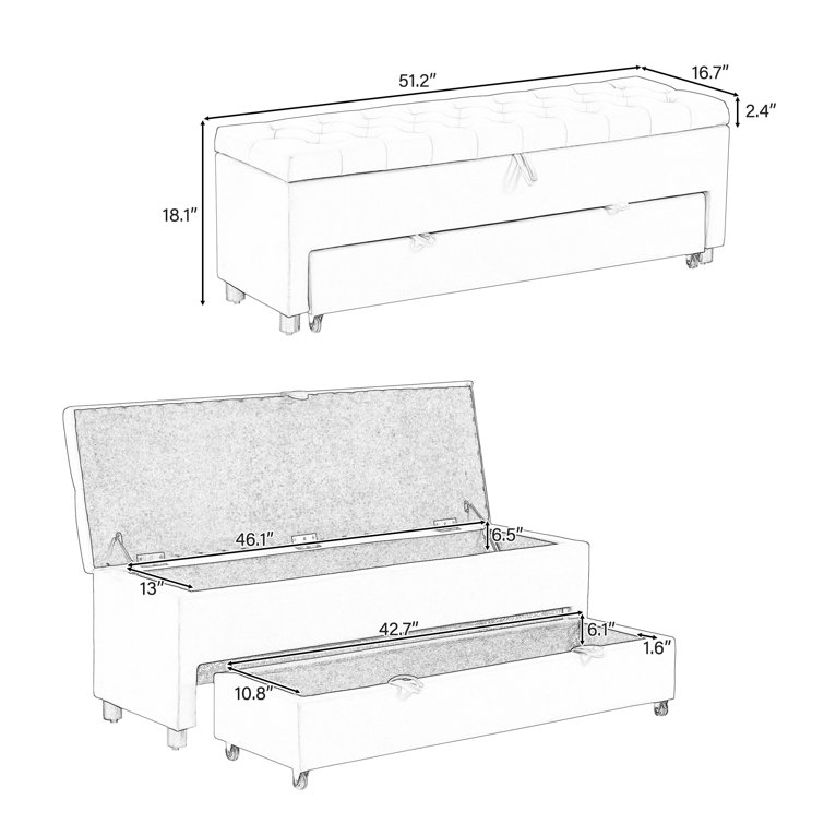 Latitude Run® Upholstered Flip Top Storage Bench Wayfair Canada